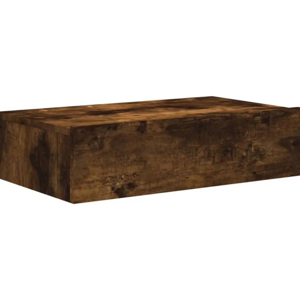 vidaXL Mueble de TV con luces LED 60x35x15,5 cm Roble ahumado Best