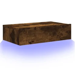 vidaXL Mueble de TV con luces LED 60x35x15,5 cm Roble ahumado Best