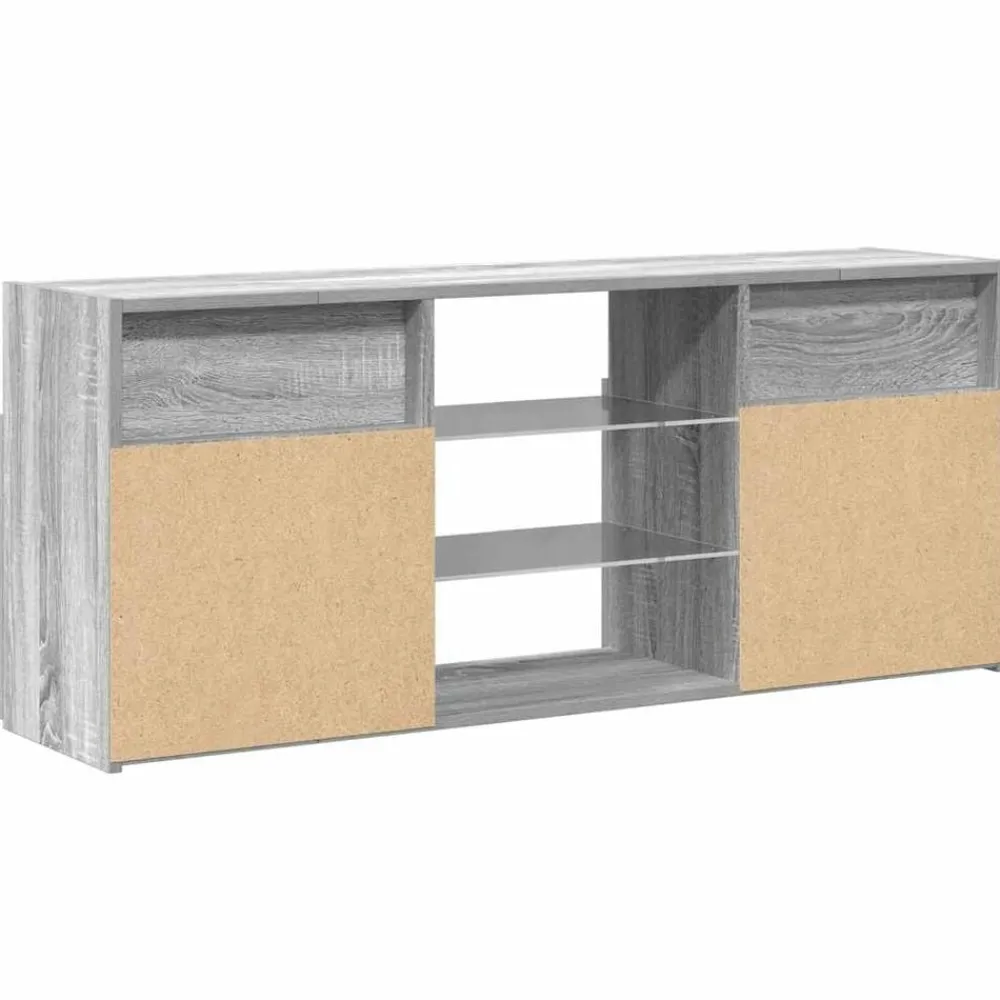 vidaXL Mueble de TV con luces LED 120x30x50 cm Gris sonoma