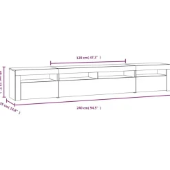 vidaXL Muebles Tv-Mueble de TV con luces LED 240x35x40 cm