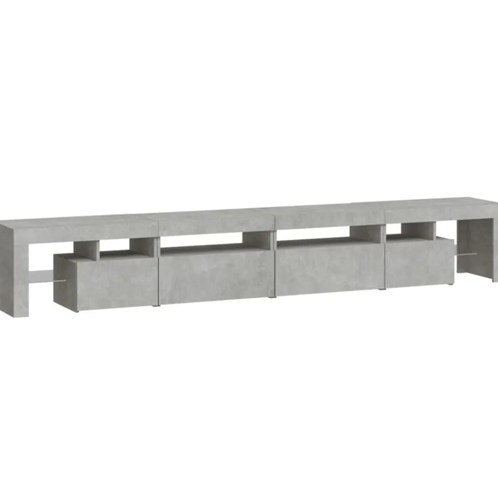 vidaXL Mueble de TV con luces LED gris hormigón 260x36,5x40 cm Gris hormigón Discount