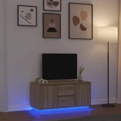 vidaXL Muebles Tv-Mueble de TV con luces LED 100x41x50 cm