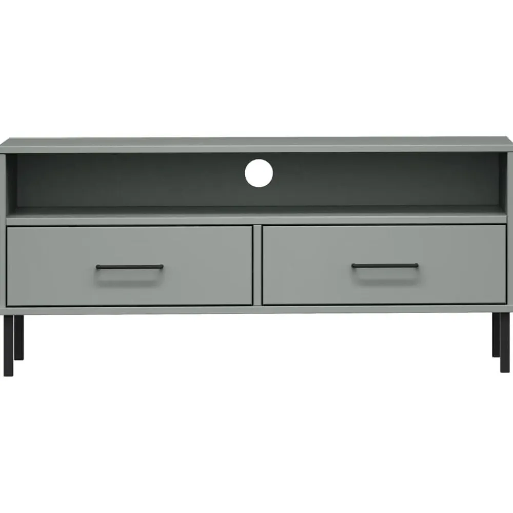 vidaXL Muebles Tv-Mueble de TV con patas de metal OSLO madera maciza pino