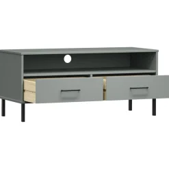 vidaXL Muebles Tv-Mueble de TV con patas de metal OSLO madera maciza pino