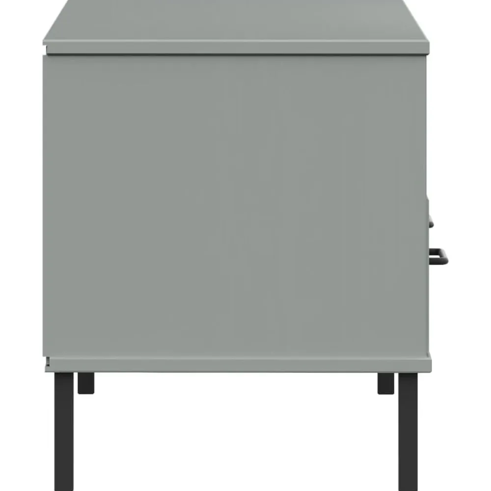 vidaXL Muebles Tv-Mueble de TV con patas de metal OSLO madera maciza pino