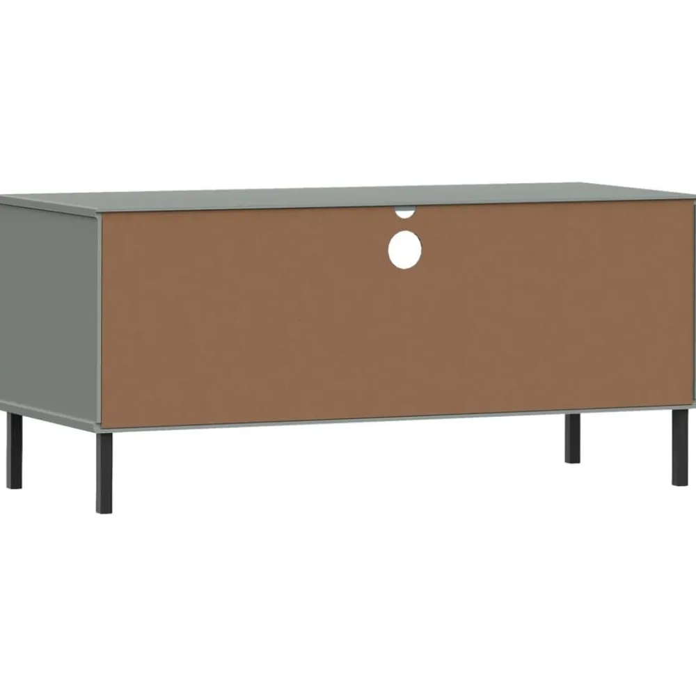 vidaXL Muebles Tv-Mueble de TV con patas de metal OSLO madera maciza pino