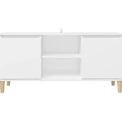 vidaXL Muebles Tv-Mueble de TV con patas de madera maciza 103,5x35x50 cm