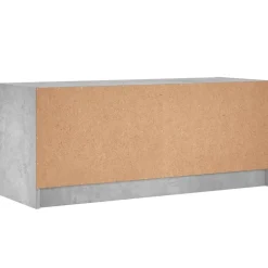 vidaXL Muebles Tv-Mueble de TV con puertas de vidrio gris hormigón 102x37x42 cm