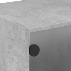 vidaXL Muebles Tv-Mueble de TV con puertas de vidrio gris hormigón 102x37x42 cm