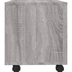 vidaXL Mueble de TV con ruedas madera contrachapada gris 90x35x35 cm Gris sonoma New