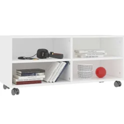vidaXL Muebles Tv-Mueble de TV con ruedas madera contrachapada 90x35x35 cm
