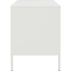 vidaXL Mueble de TV de acero 68x39x50,5 cm Blanco New