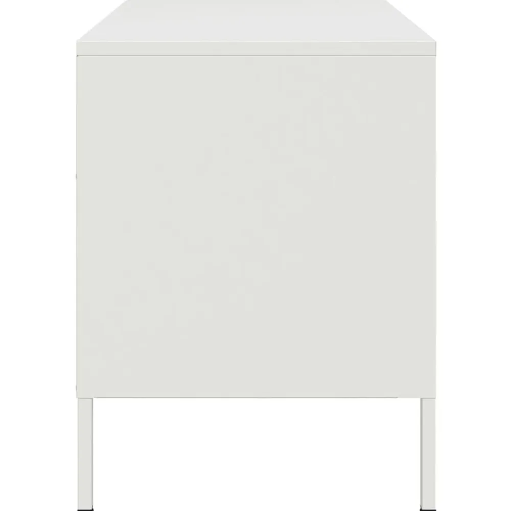 vidaXL Mueble de TV de acero 68x39x50,5 cm Blanco New