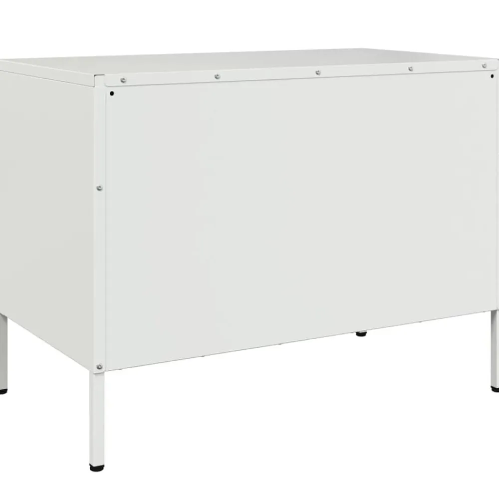 vidaXL Mueble de TV de acero 68x39x50,5 cm Blanco New