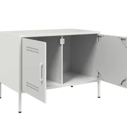 vidaXL Mueble de TV de acero 68x39x50,5 cm Blanco New