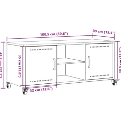 vidaXL Mueble de TV de acero mostaza 100,5x39x43,5 cm Amarillo Hot