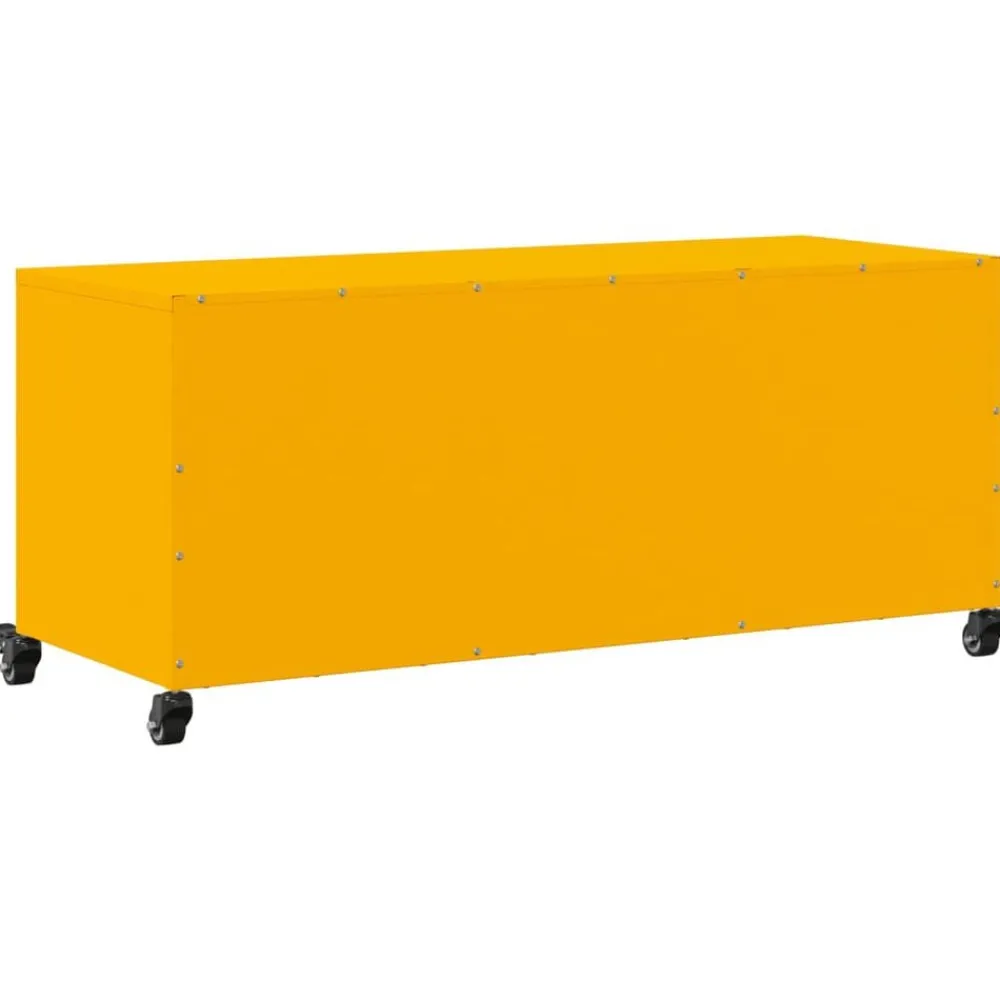 vidaXL Mueble de TV de acero mostaza 100,5x39x43,5 cm Amarillo Hot
