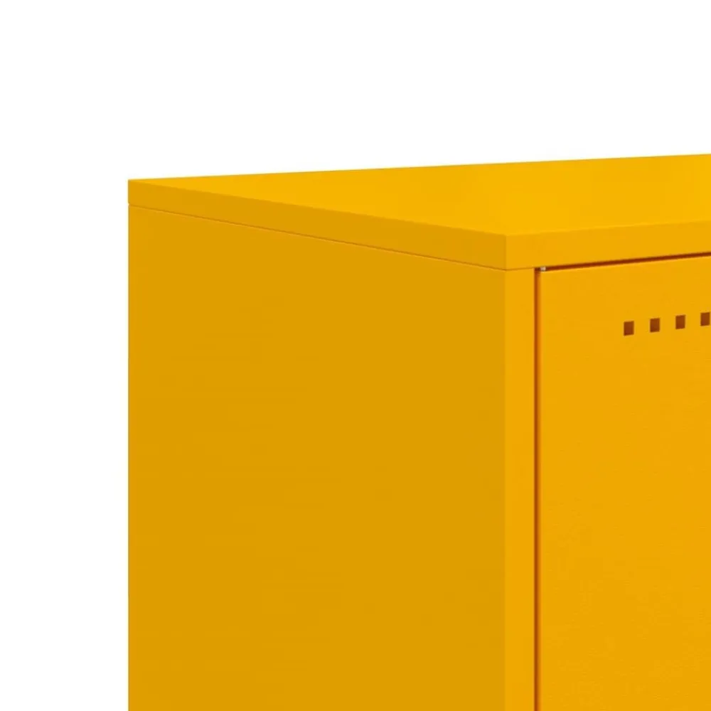 vidaXL Mueble de TV de acero mostaza 100,5x39x43,5 cm Amarillo Hot