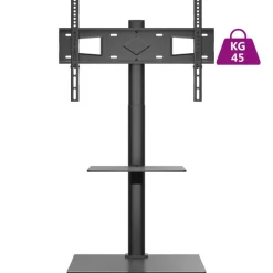 vidaXL Mueble de TV de esquina 2 niveles para 32-65 pulgadas negro Best