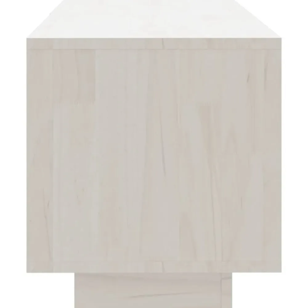vidaXL Mueble de TV de madera maciza de pino 110x30x33,5 cm Blanco Sale