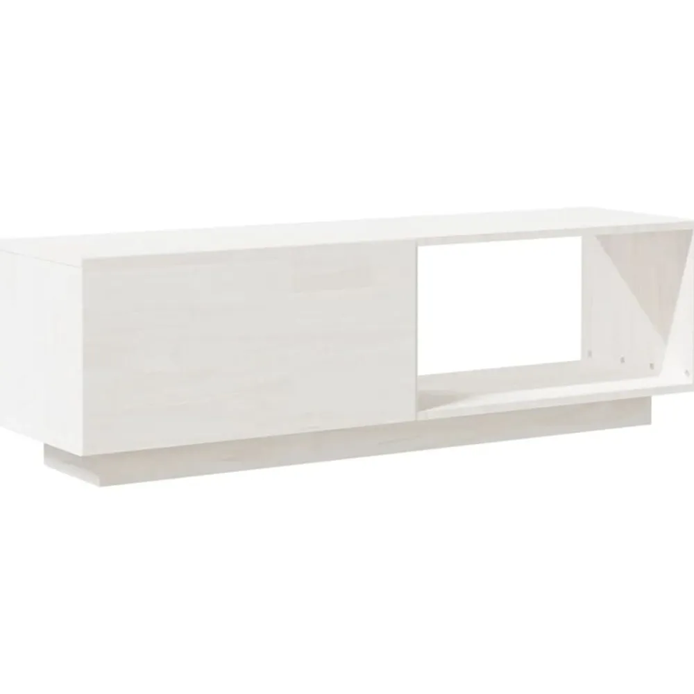 vidaXL Mueble de TV de madera maciza de pino 110x30x33,5 cm Blanco Sale