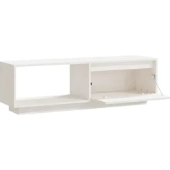 vidaXL Mueble de TV de madera maciza de pino 110x30x33,5 cm Blanco Sale