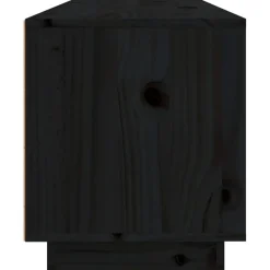 vidaXL Mueble de TV de madera maciza de pino 100x34x40 cm Negro Online