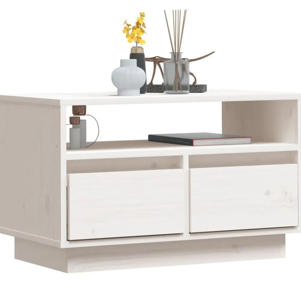 vidaXL Muebles Tv-Mueble de TV de madera maciza de pino 60x35x37 cm