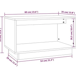 vidaXL Muebles Tv-Mueble de TV de madera maciza de pino 60x35x35 cm