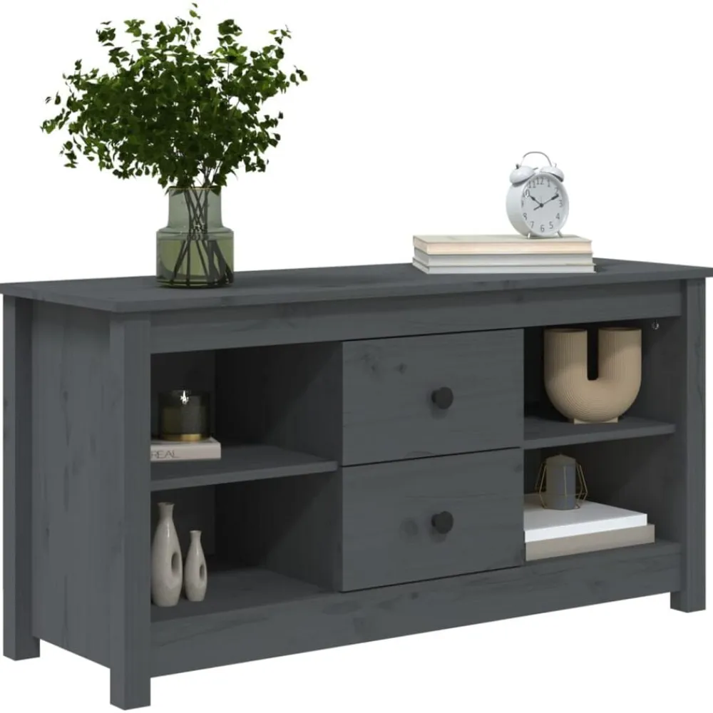 vidaXL Muebles Tv-Mueble de TV de madera maciza de pino 103x36,5x52 cm