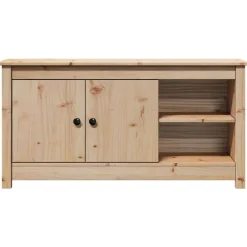 vidaXL Mueble de TV de madera maciza de pino 103x36,5x52 cm Natural Online