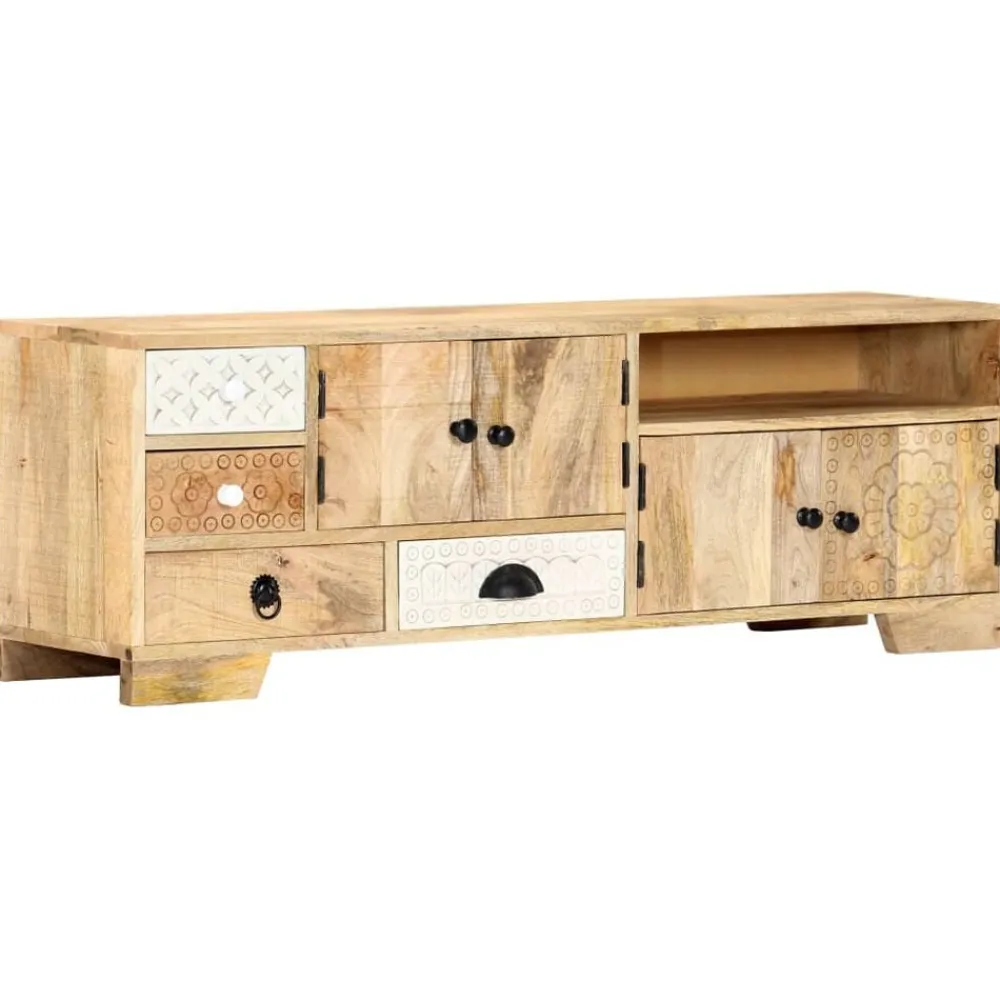 vidaXL Muebles Tv-Mueble de TV de madera maciza de mango 120x30x40 cm