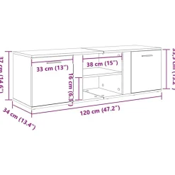 vidaXL Muebles Tv-Mueble de TV de madera de ingeniería 120x34x37 cm