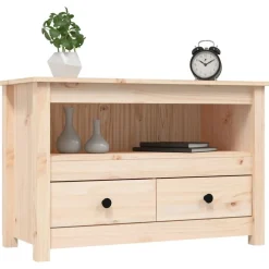vidaXL Muebles Tv-Mueble de TV de madera maciza de pino 79x35x52 cm
