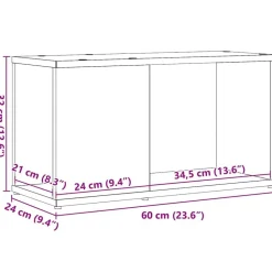 vidaXL Estanterías-Mueble de TV de madera de 60x24x32 cm
