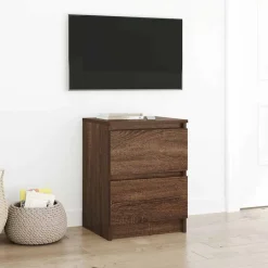 vidaXL Muebles Tv-Mueble de TV de madera de roble marrón 40x35x54 cm