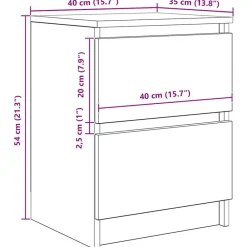 vidaXL Muebles Tv-Mueble de TV de madera de roble marrón 40x35x54 cm