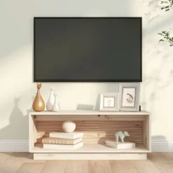 vidaXL Muebles Tv-Mueble de TV de madera maciza de pino 90x35x35 cm