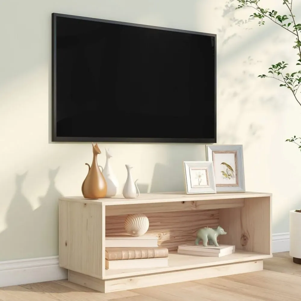vidaXL Muebles Tv-Mueble de TV de madera maciza de pino 90x35x35 cm