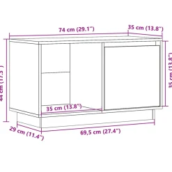 vidaXL Muebles Tv-Mueble de TV de madera maciza de pino 74x35x44 cm