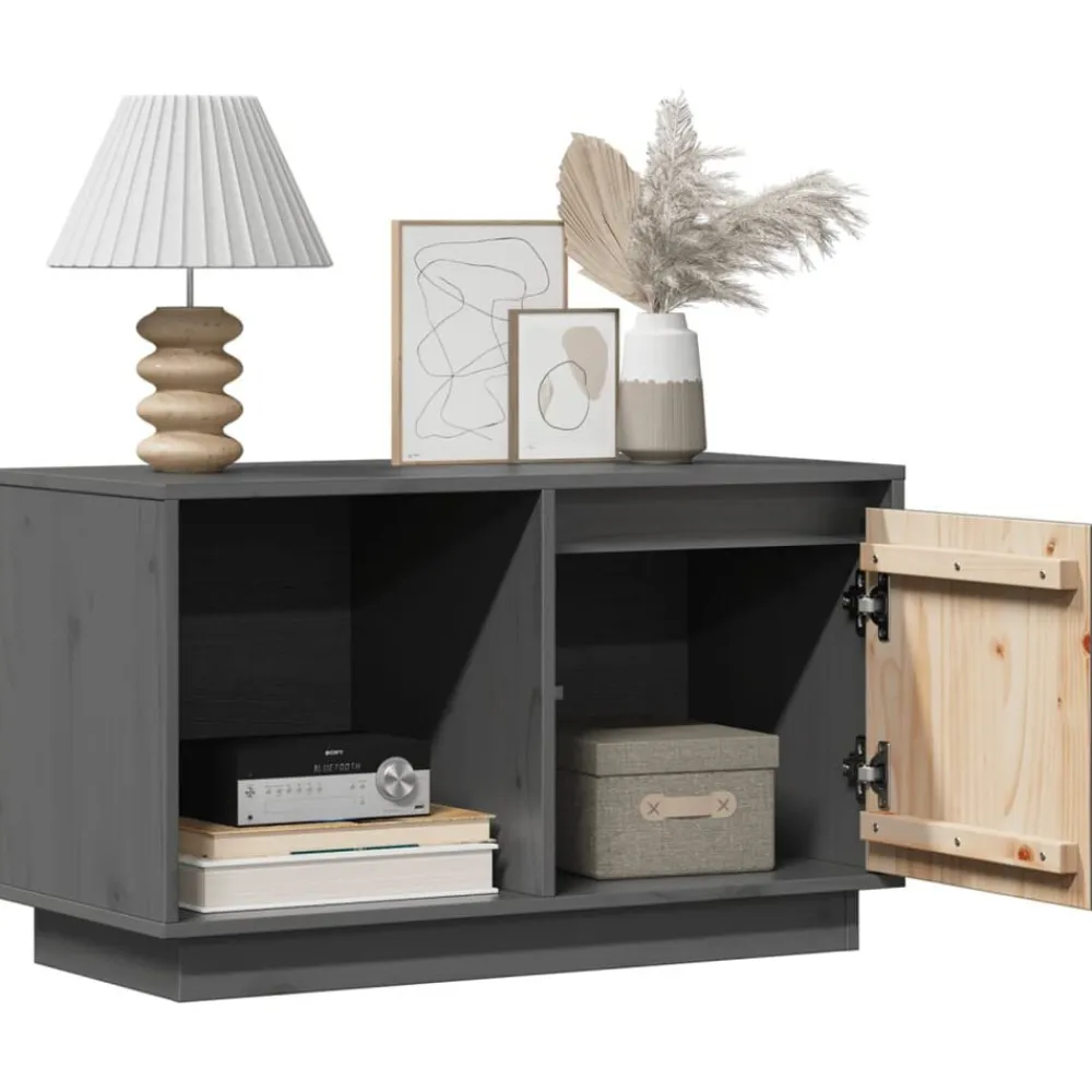 vidaXL Muebles Tv-Mueble de TV de madera maciza de pino 74x35x44 cm