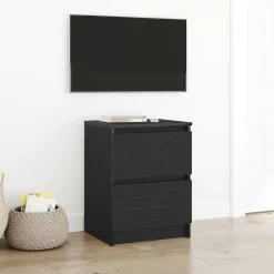 vidaXL Mueble de TV de madera de ingeniería 40x35x54 cm Negro New