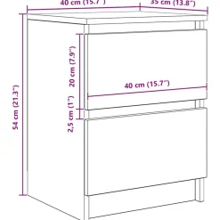 vidaXL Mueble de TV de madera de ingeniería 40x35x54 cm Negro New