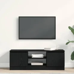 vidaXL Mueble de TV de madera de 102x30x36 cm Roble negro Discount