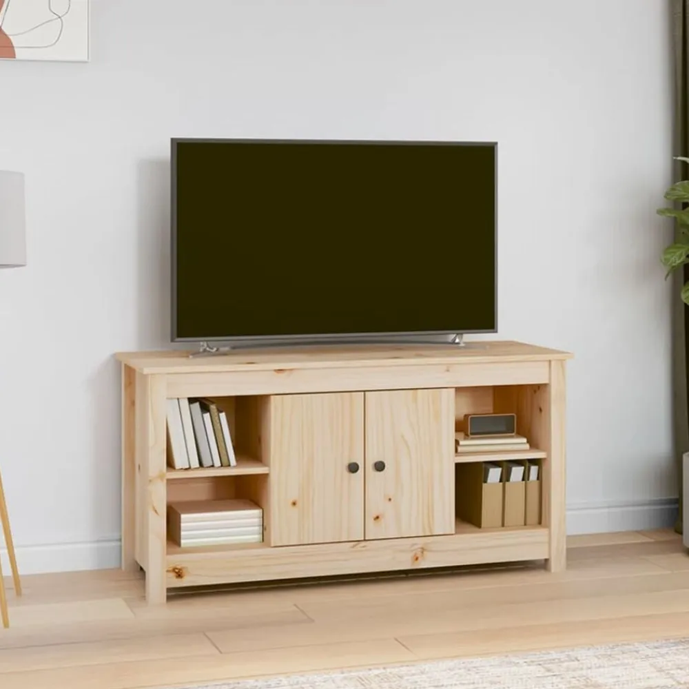 vidaXL Muebles Tv-Mueble de TV de madera maciza de pino 103x36,5x52 cm