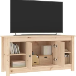 vidaXL Muebles Tv-Mueble de TV de madera maciza de pino 103x36,5x52 cm