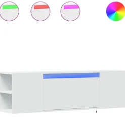 vidaXL Muebles Tv-Mueble de TV de pared con luces LED 135x31x39,5 cm