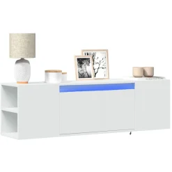 vidaXL Muebles Tv-Mueble de TV de pared con luces LED 135x31x39,5 cm