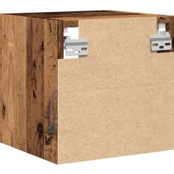 vidaXL Muebles Tv-Mueble de TV de pared con luces LED envejecida 30x28,5x30 cm