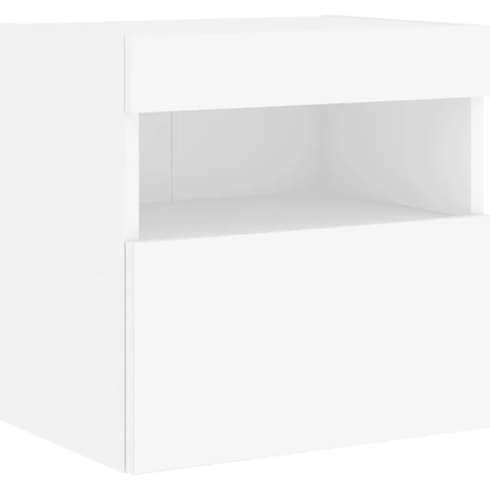 vidaXL Mueble de TV de pared con luces LED 40x30x40 cm Blanco Online